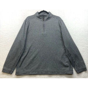 Johnston and Murphy Sweater Mens XL Gray 1/4 Zip Vintage Washed Pullover Golf